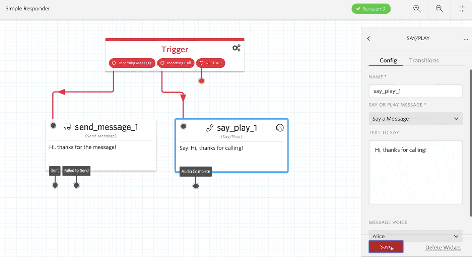 Twilio Studio drag-and-drop feature