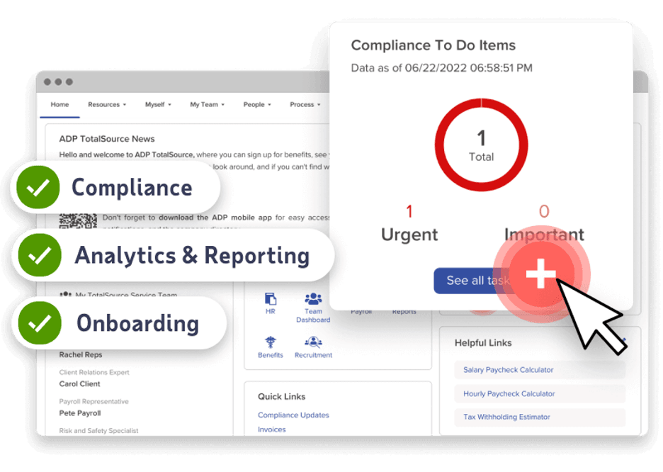 ADP Totalsource tasks