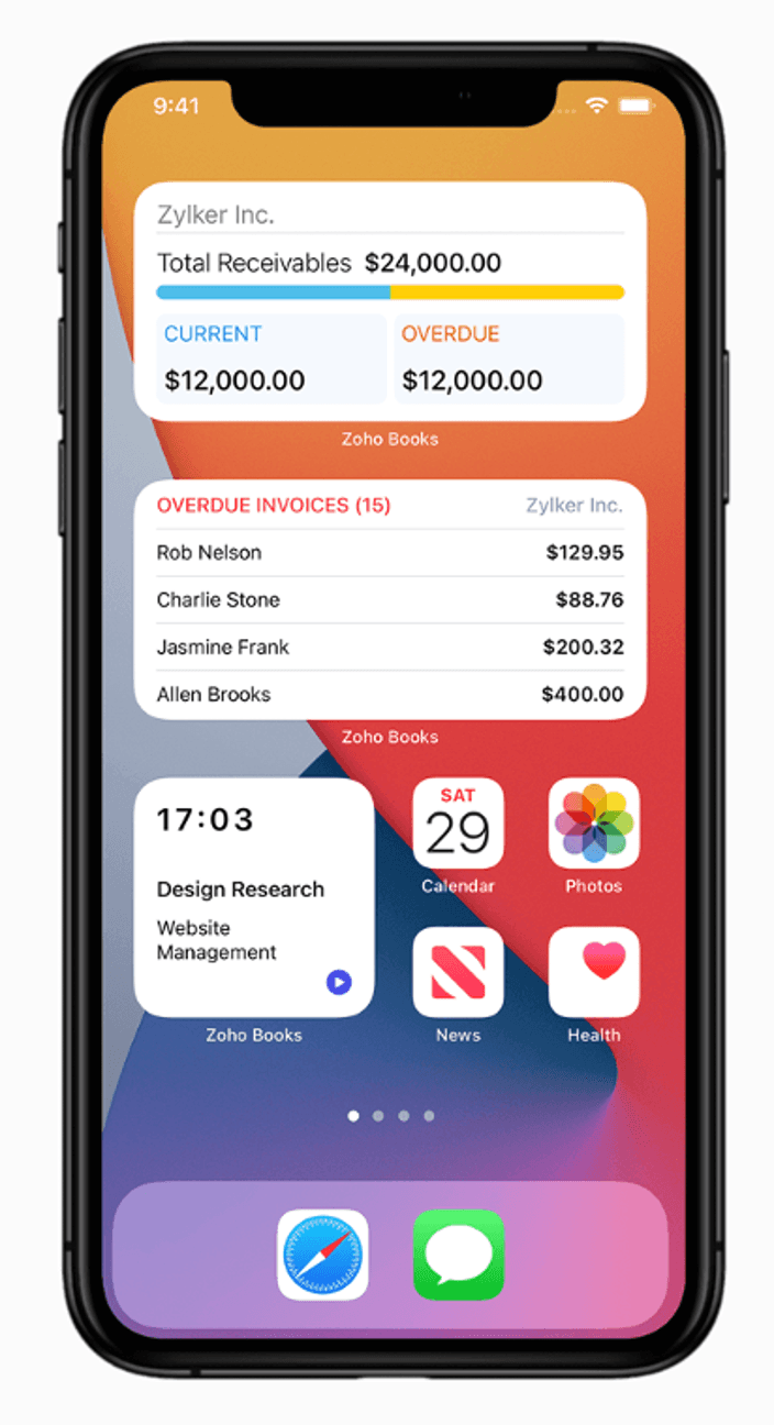 Zoho Books mobile app