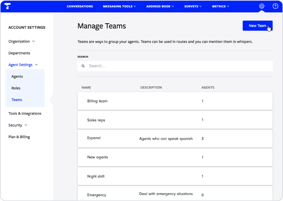 Textline employee assignments