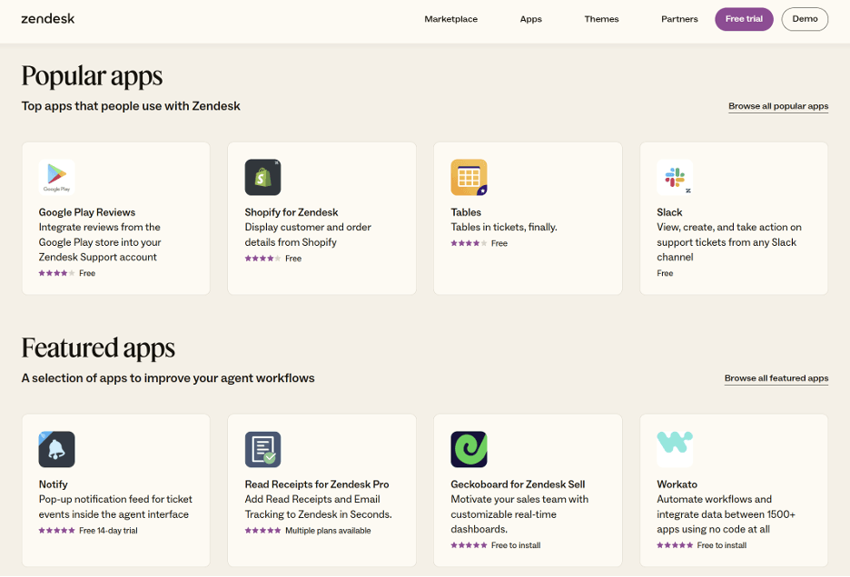 Zendesk app directory 