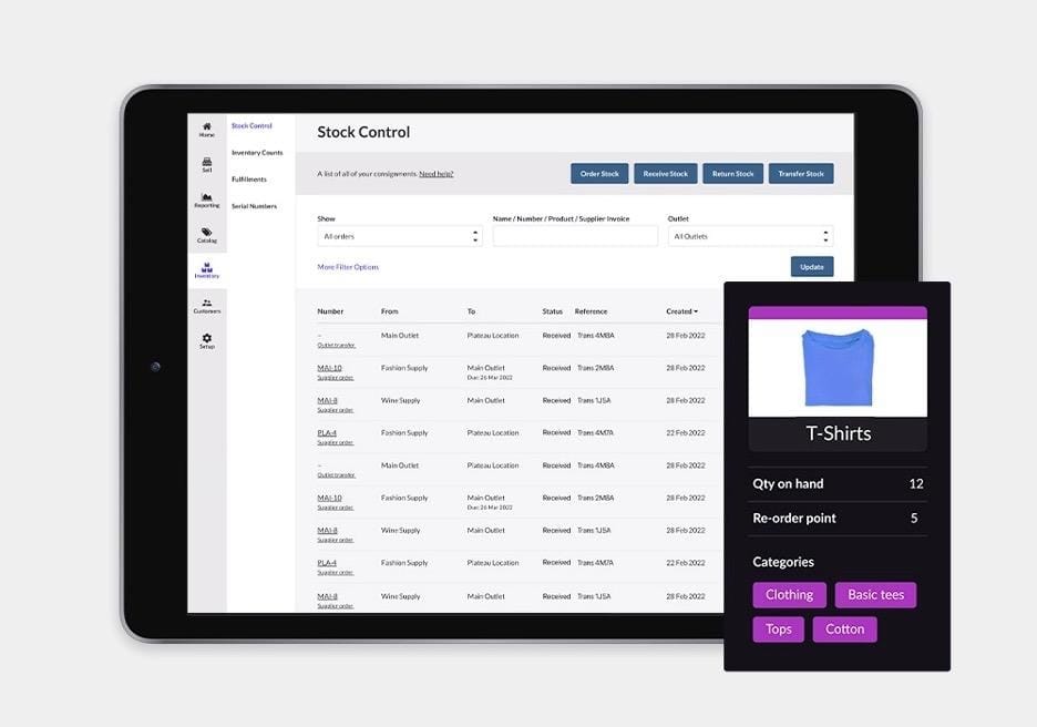 Lightspeed interface on a desktop and mobile device