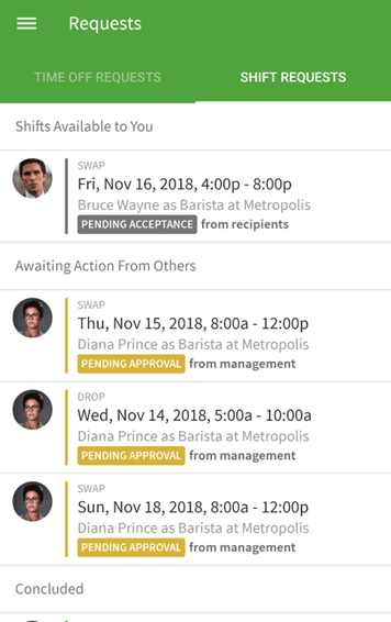 When I Work employee shift swap