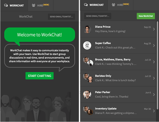 When I Work messaging