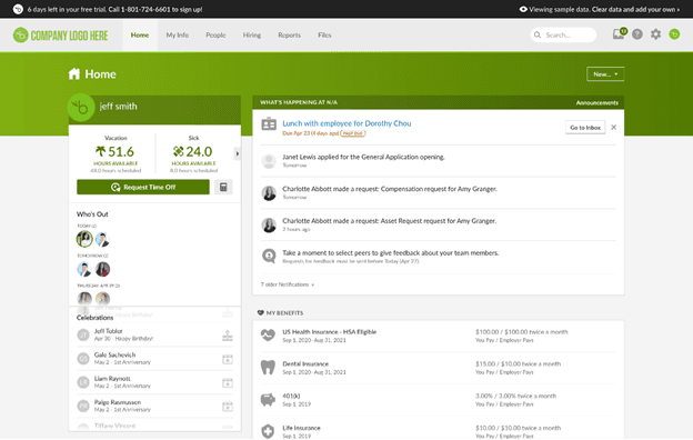 BambooHR dashboard