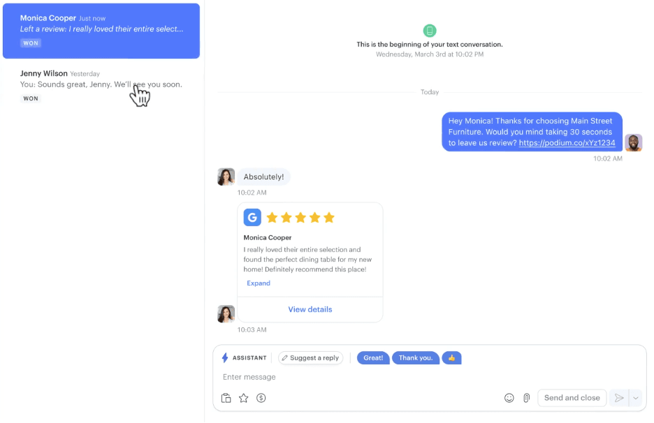 Podium online reviews