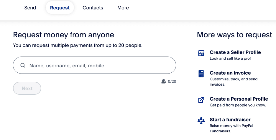 Paypal money request