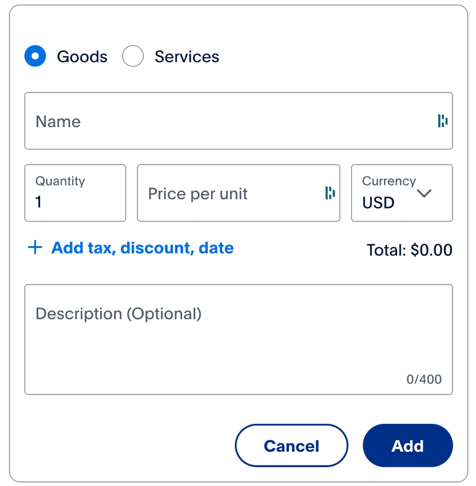 Paypal goods and services