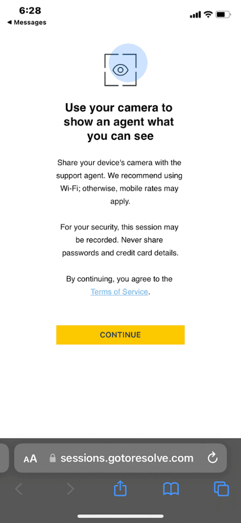 LogMeIn Resolve text invitation