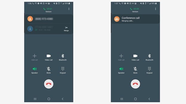 Selecting a second person on a conference call