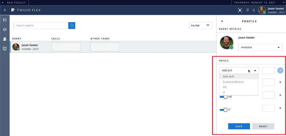 Twilio assigning skills