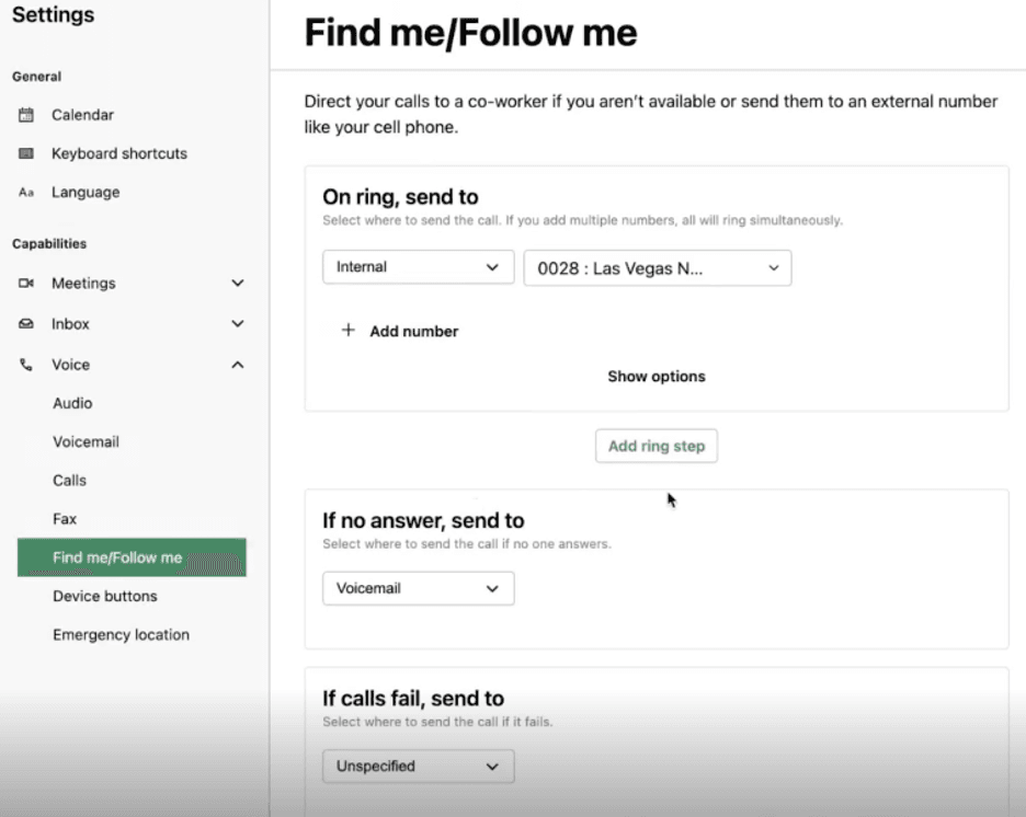 GoTo Connect Find me/Follow me tool