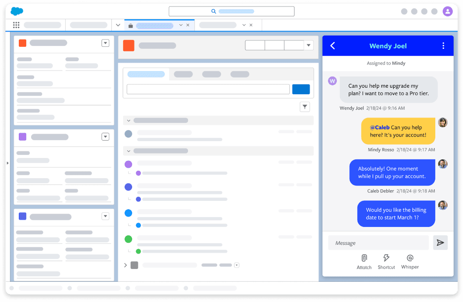 Tagging colleagues in Textline