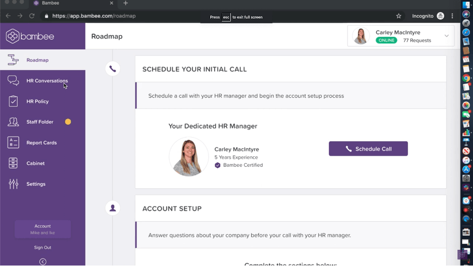 Bambee dedicated HR manager