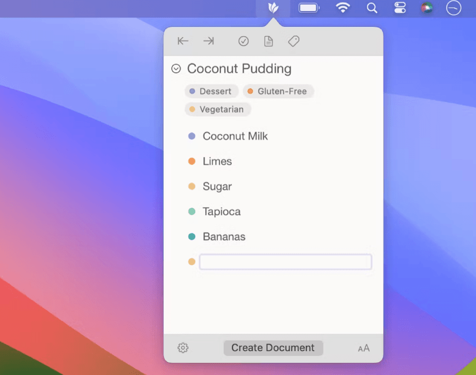 MindNode Quick Entry feature