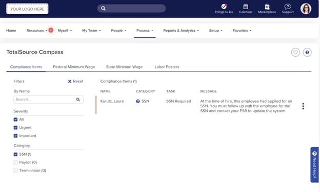 ADP Totalsource tracking regulatory changes