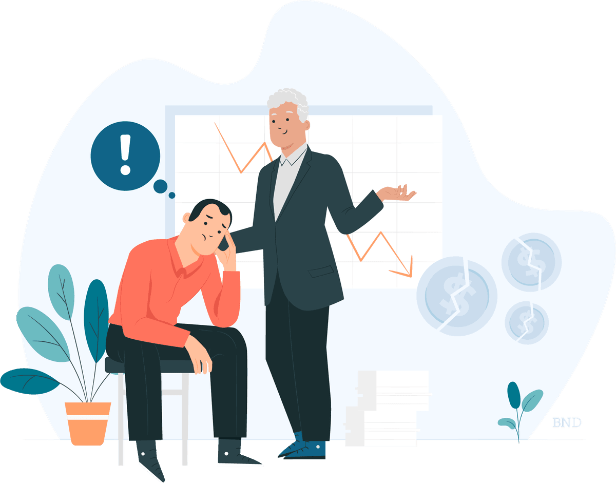 graphic of two businessmen talking to each other