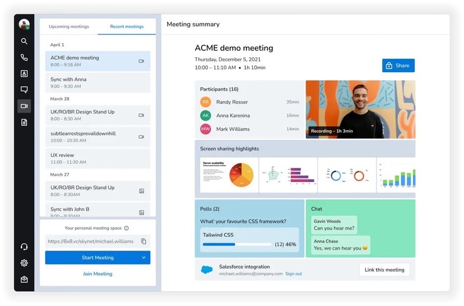 8x8 post-meeting summary