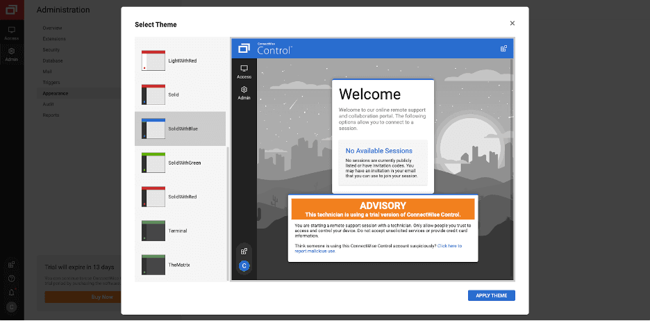 Connectwise visual theme