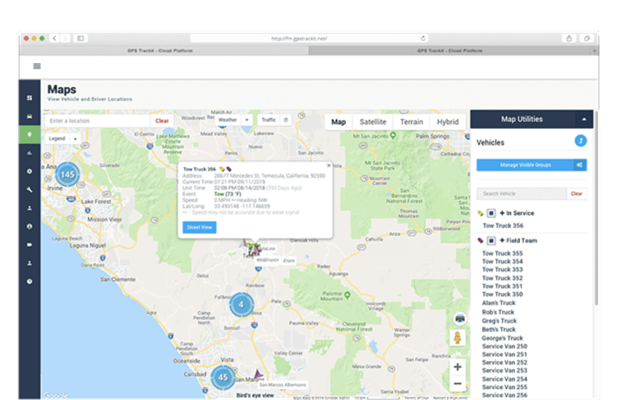 GPS Trackit interactive maps