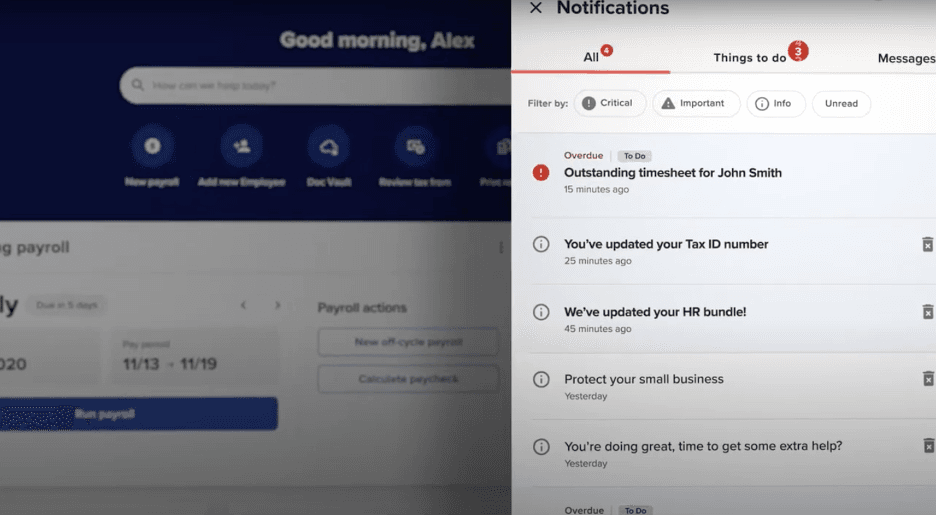 ADP RUN notification features