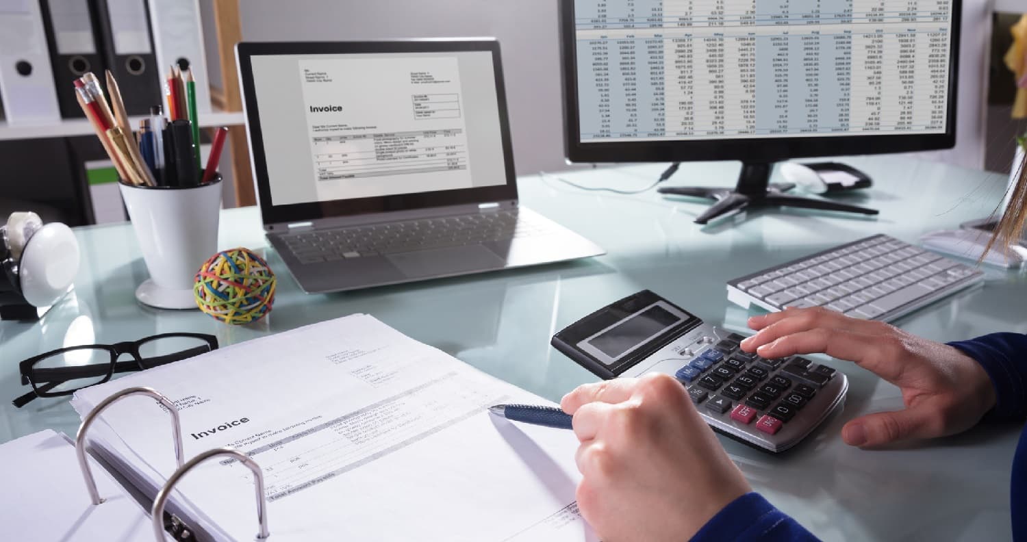 Accountant working at a desk