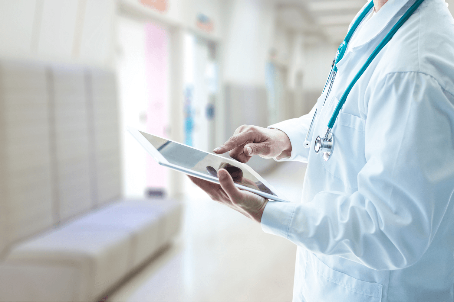 Doctor with tablet