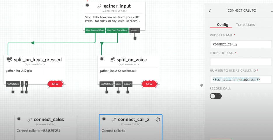 Twilio drag and drop