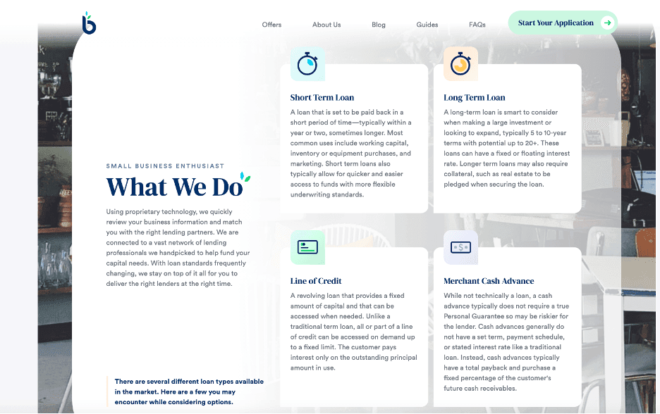 Businessloans.com loan types