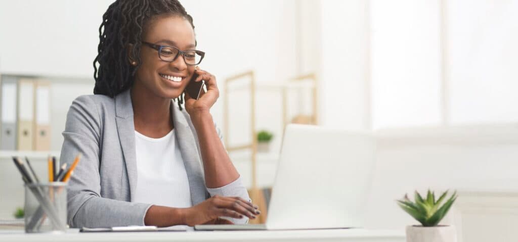 Businesswoman talking on a phone