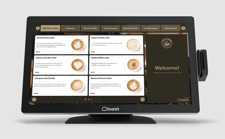 Toast self-service kiosk